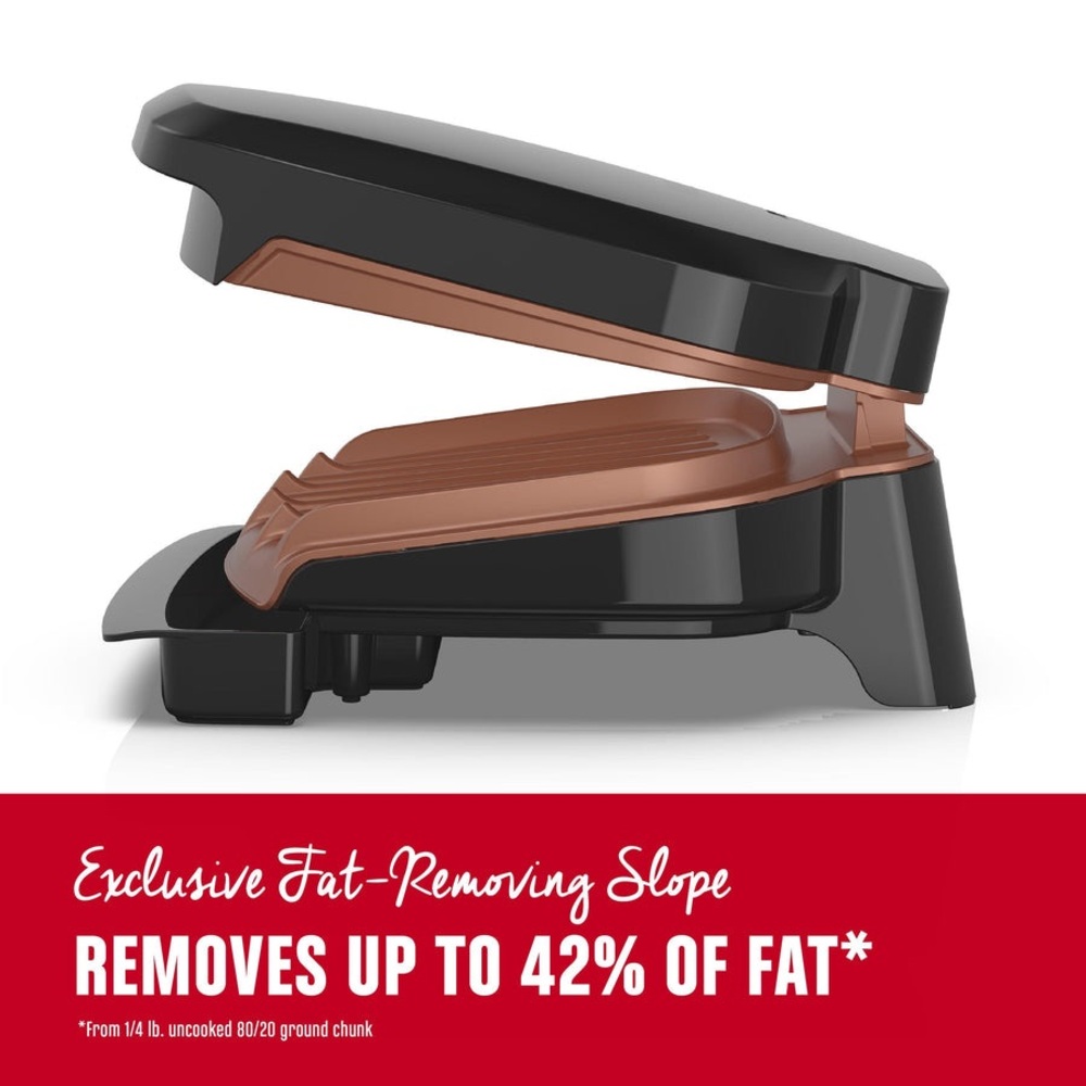 NIB George Foreman 2-Serving Copper Classic Plate Grill, Electric Indoor Grill - Picture 4 of 14
